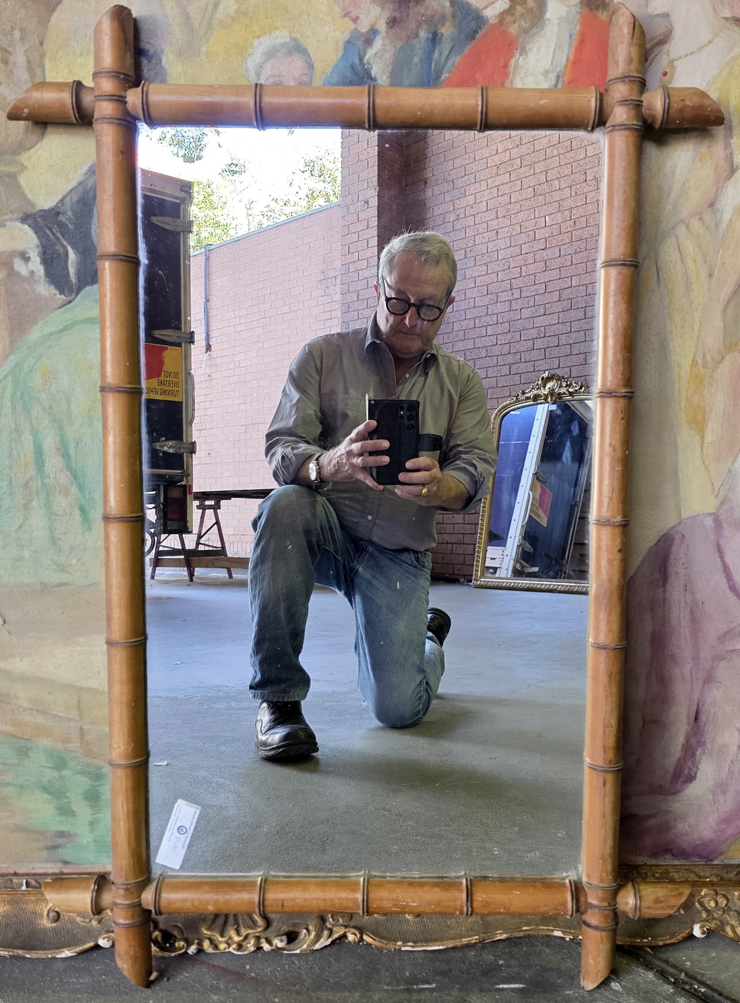 A French Faux Bamboo Mirror